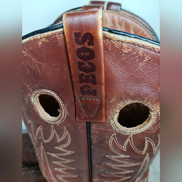 RED WING PECOS Men's Size 13 B Western Boots 9812 Cowboy Brown Leather Made USA - Picture 5 of 12